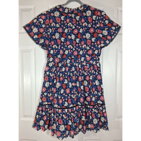 Kate spade womens size 12 shift dress blue pink boho whimsigoth flutter sleeve - Picture 6 of 11